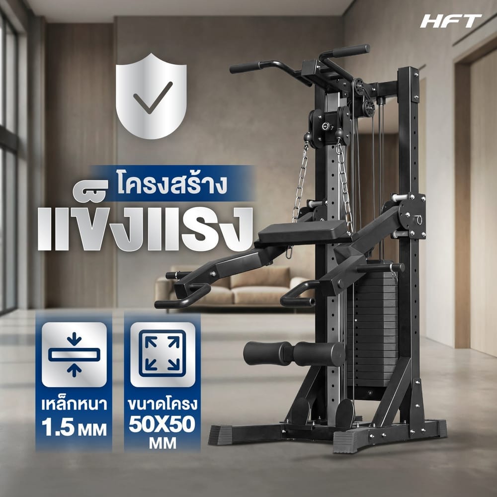 โฮมยิม HOMEFITTOOLS รุ่น SINGLE CABLE CORE PLUS (แผ่นน้ำหนักเหล็ก)